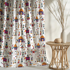 Tribal Motifs Door Curtain - Cotton Set of 2 (4 x 7 ft)
