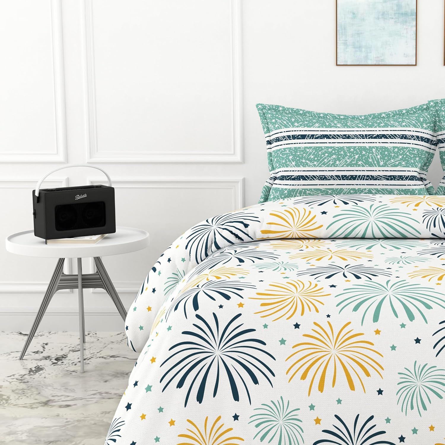 Sparkling Enamel 100% Cotton Flat Double Bedsheet, 144 TC