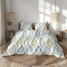 Teal Blue & Green 100% Pure Cotton Double Bedsheet, 186 TC, 90 x 108 Inches, Soft & Breathable with 2 Pillow Covers