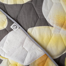 Grey & Celery White Flower 100% Cotton Reversible Comforter for Single Bed | 150 GSM Lightweight Winter Quilt | AC Blanket 54
