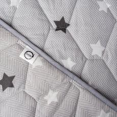 Grey Slate Stars 100% Cotton Reversible Comforter for Single Bed | 150 GSM Lightweight Winter Quilt | AC Blanket 54